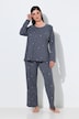 Pyjama motif étoiles, ourlet « vagues », décolleté rond et manches longues