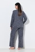 Pyjama motif étoiles, ourlet « vagues », décolleté rond et manches longues
