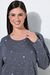 Pyjama motif étoiles, ourlet « vagues », décolleté rond et manches longues
