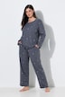 Pyjama motif étoiles, ourlet « vagues », décolleté rond et manches longues