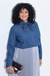 Jeans-Schluppenbluse, Hemdkragen, Langarm