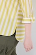 Bluse, striper, A-linje, skjortekrage, lange ermer
