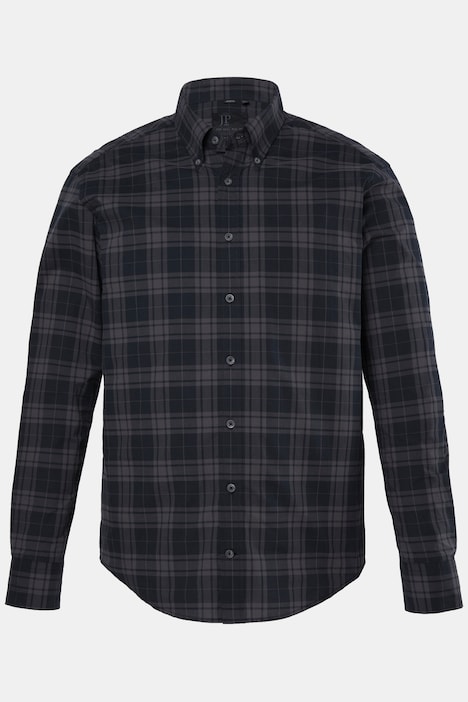 Geruit overhemd, lange mouwen, buttondown kraag, modern fit, tot 8XL