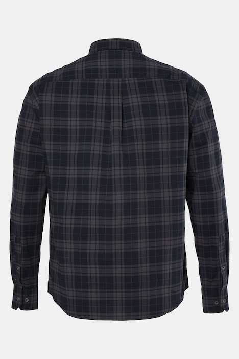Geruit overhemd, lange mouwen, buttondown kraag, modern fit, tot 8XL