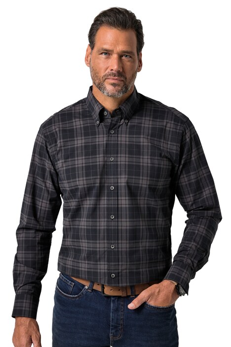 Kostkovaná košile, dlouhé rukávy, košilový límeček s knoflíky, moderní střih, do vel. 8XL