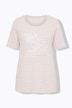 T-shirt, strepen, borduursel, A-lijn, ronde hals, korte mouwen