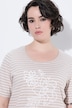 T-shirt, strepen, borduursel, A-lijn, ronde hals, korte mouwen