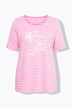 T-shirt, strepen, borduursel, A-lijn, ronde hals, korte mouwen