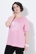 T-shirt, strepen, borduursel, A-lijn, ronde hals, korte mouwen