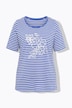 T-shirt, strepen, borduursel, A-lijn, ronde hals, korte mouwen