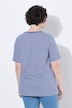 T-shirt, strepen, borduursel, A-lijn, ronde hals, korte mouwen