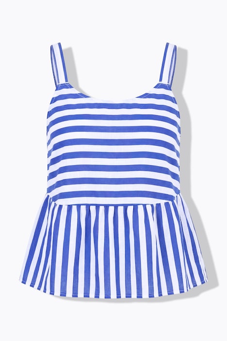 Blusa top, mezcla de rayas, línea A, tirantes ajustables