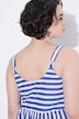 Blusa top, mezcla de rayas, línea A, tirantes ajustables