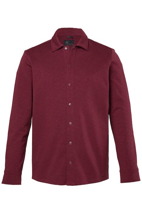 košile z teplákoviny, dlouhé rukávy, kentový límec, hranatý střih, do vel. 8XL