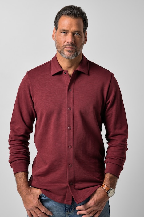 Sweathemd, Langarm, Kentkragen, kastiger Fit, bis 8 XL