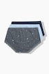 Pantys, 3er-Pack, Sterne/einfarbig, Spitzensaum