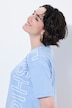 T-shirt, tekstmotief, oversized, ronde hals, korte mouwen