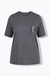 T-Shirt, Ziersteine, Brusttasche, Rundhals, Halbarm