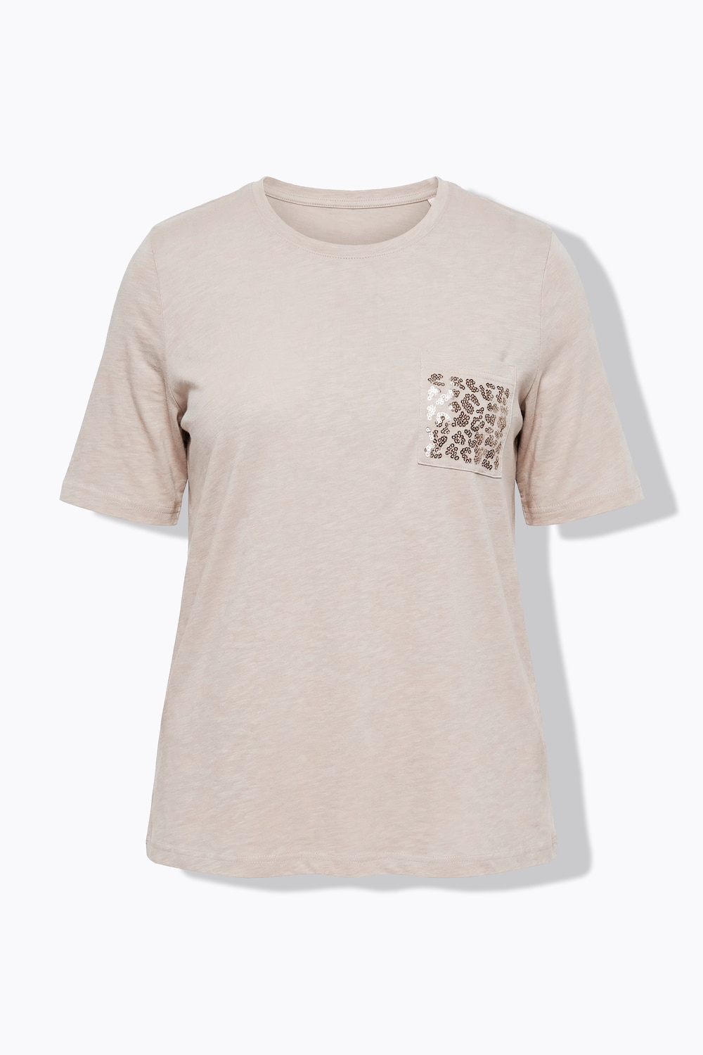 Stora storlekar T-shirt med dekorstenar, Dam, brun, storlek: 42/44, Bomull, Ulla Popken