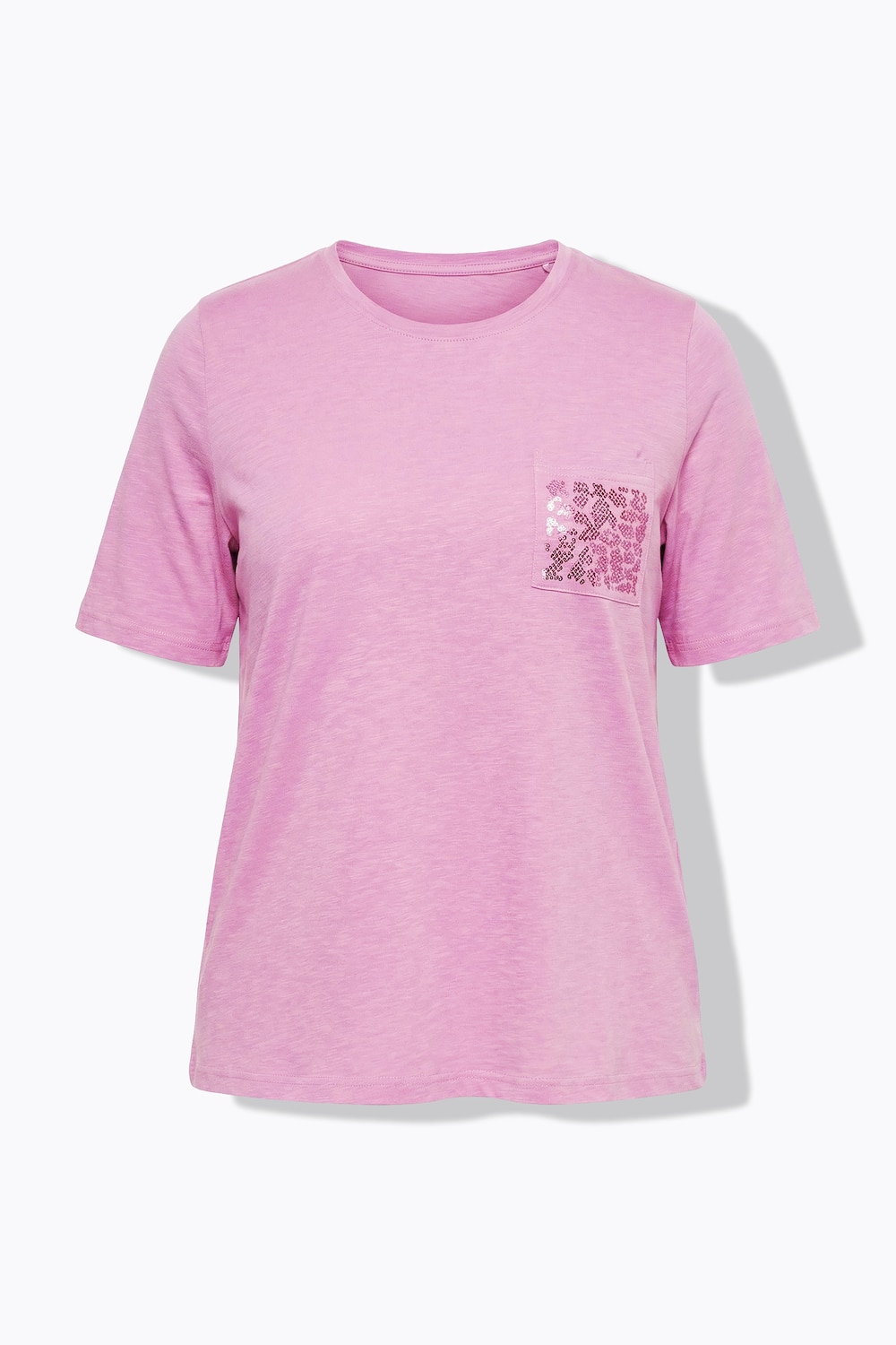 Stora storlekar T-shirt med dekorstenar, Dam, rosa, storlek: 50/52, Bomull, Ulla Popken