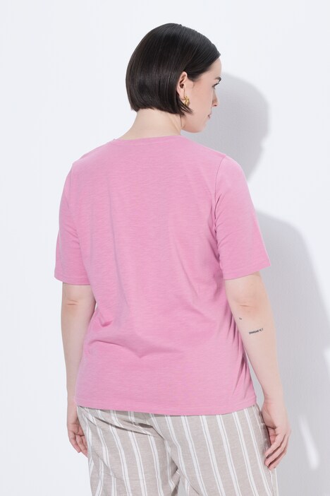 T-Shirt, Ziersteine, Brusttasche, Rundhals, Halbarm