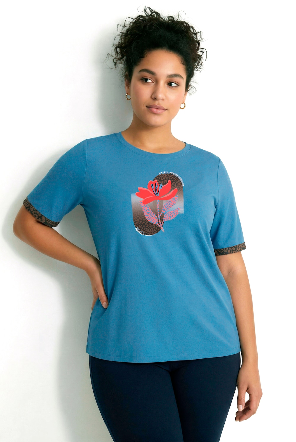 Functioneel shirt, motiefprint, klassiek model, ronde hals, korte mouw
