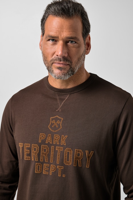 T-shirt à manches longues, imprimé sur la poitrine, jusqu'à la taille 8 XL
