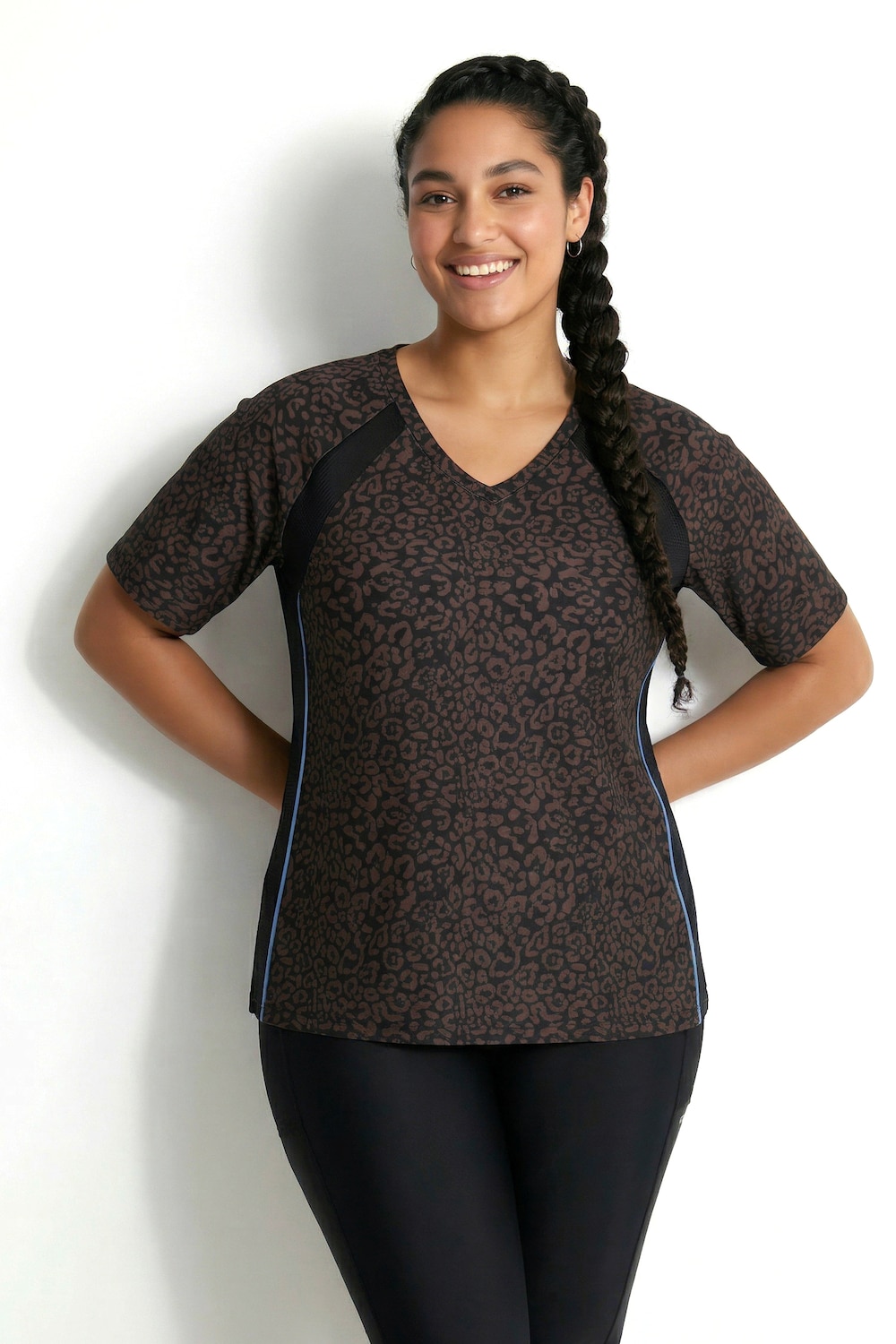 Funktions-Shirt, Classic, V-Ausschnitt, Halbarm, recycelt