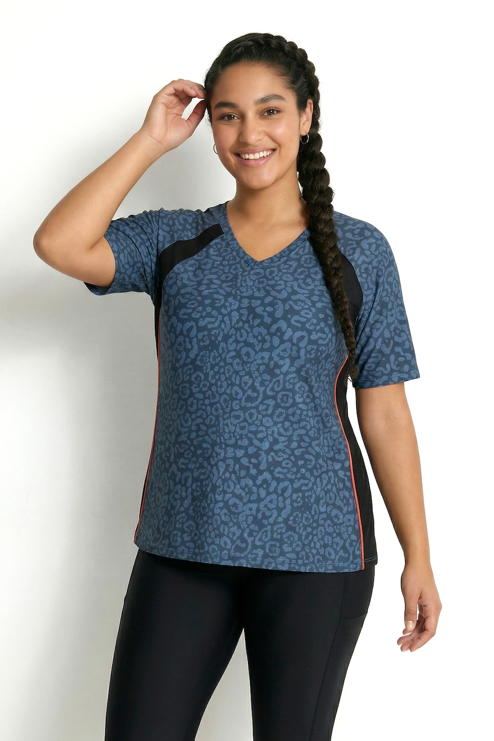 Funktions-Shirt, Classic, V-Ausschnitt, Halbarm, recycelt