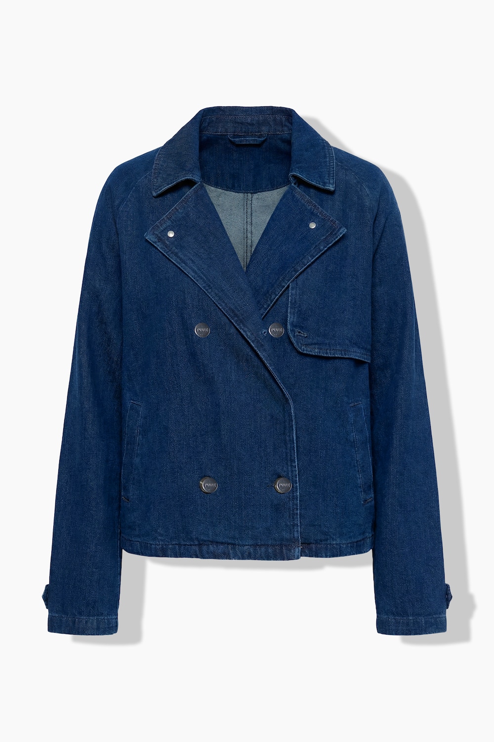 Jeans-Trenchjacke, Boxy, doppelreihig, Biopbaumwolle