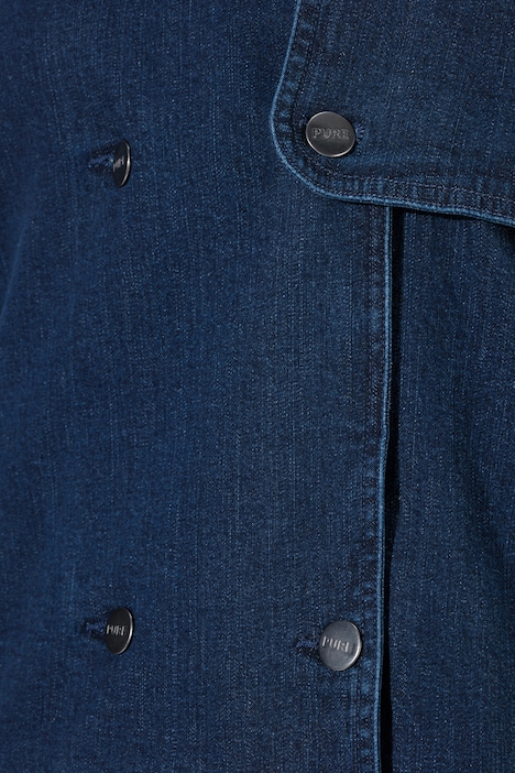 Jeans-Trenchjacke, Boxy, doppelreihig, Biopbaumwolle