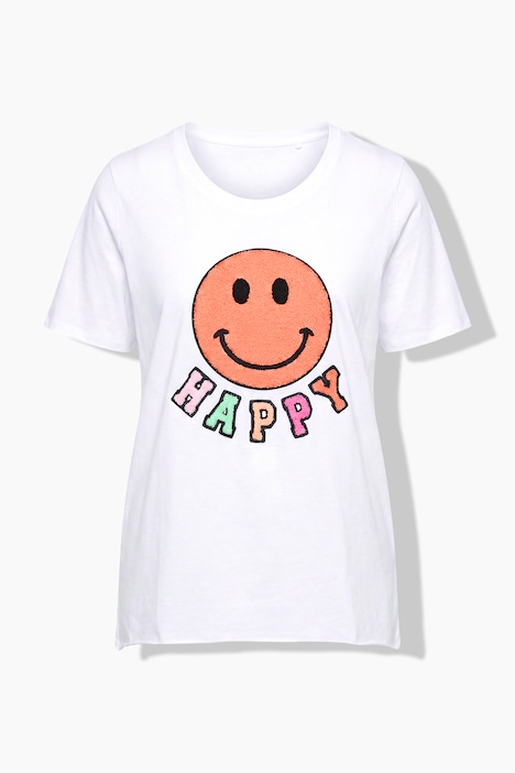 Terry Cloth Smiley Face Graphic Tee