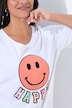 Terry Cloth Smiley Face Graphic Tee