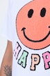 Terry Cloth Smiley Face Graphic Tee