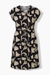 Robe maxi à fleurs, décolleté en V et manches courtes, coton bio