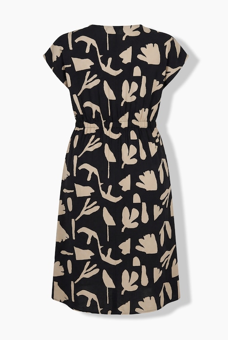 Robe maxi à fleurs, décolleté en V et manches courtes, coton bio