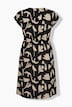Robe maxi à fleurs, décolleté en V et manches courtes, coton bio