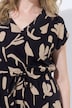 Maxikleid, Blüten, V-Ausschnitt, Halbarm, Biobaumwolle