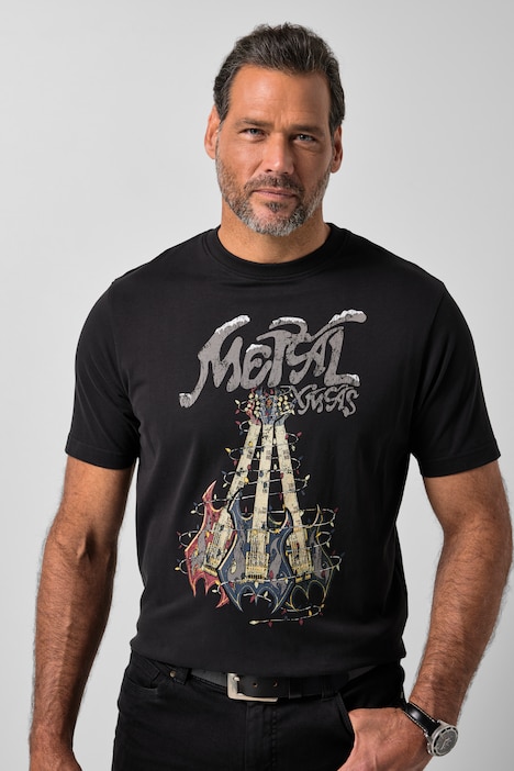 T-shirt, manches courtes, Noël, imprimé poitrine, jusqu'au 8 XL