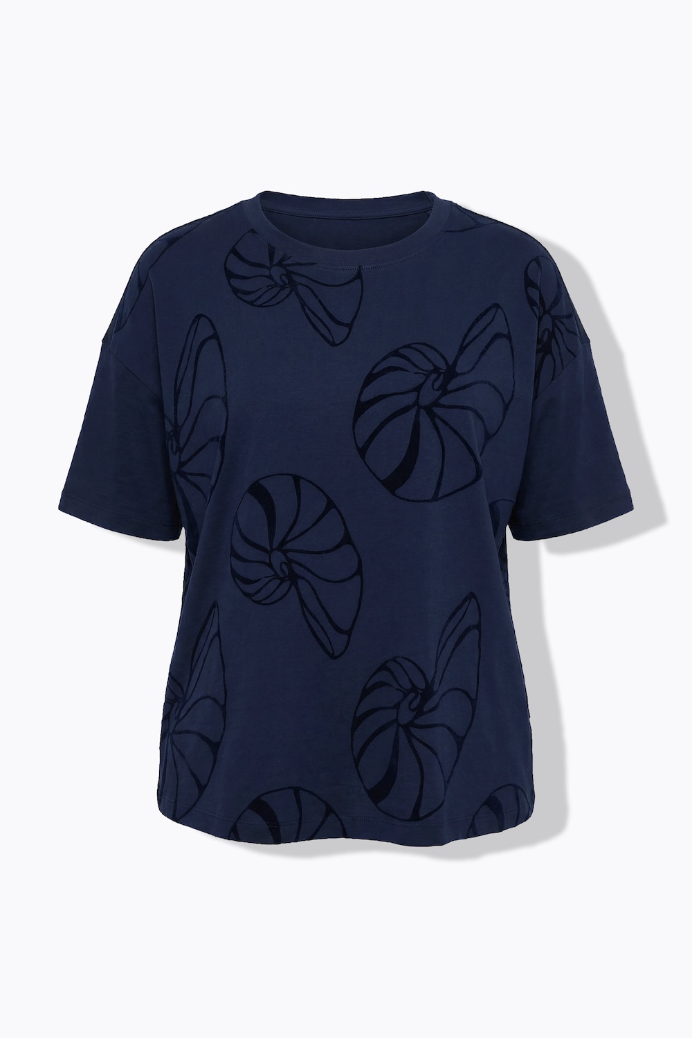 Stora storlekar T-shirt, Dam, blå, storlek: 50/52, Bomull, Ulla Popken