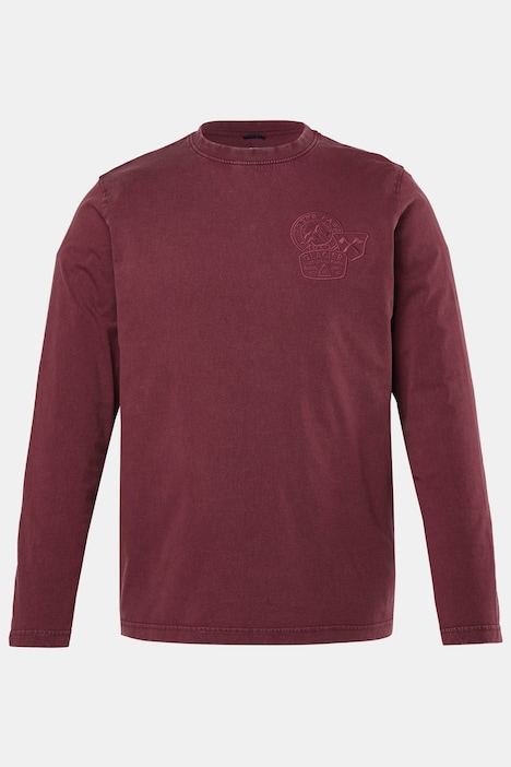T-shirt à manches longues, imprimé sur la poitrine, style vintage, jusqu'à la taille 8 XL