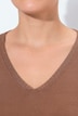 Pullover, Elastiksaum, V-Ausschnitt, Halbarm, Glitter