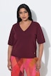 Pullover, Elastiksaum, V-Ausschnitt, Halbarm, Glitter
