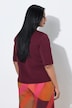 Pullover, Elastiksaum, V-Ausschnitt, Halbarm, Glitter