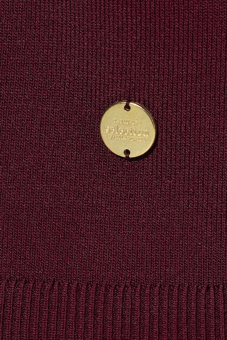 Pullover, Elastiksaum, V-Ausschnitt, Halbarm, Glitter