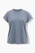 T-Shirt, Zierfalten, Oversized, Rundhals, Cup-Ärmel