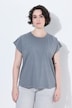 T-Shirt, Zierfalten, Oversized, Rundhals, Cup-Ärmel