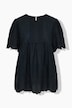 Blusenshirt, Stickerei, Biesen, A-Linie, Rundhals, Halbarm