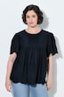 Blusenshirt, Stickerei, Biesen, A-Linie, Rundhals, Halbarm
