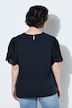 Blusenshirt, Stickerei, Biesen, A-Linie, Rundhals, Halbarm